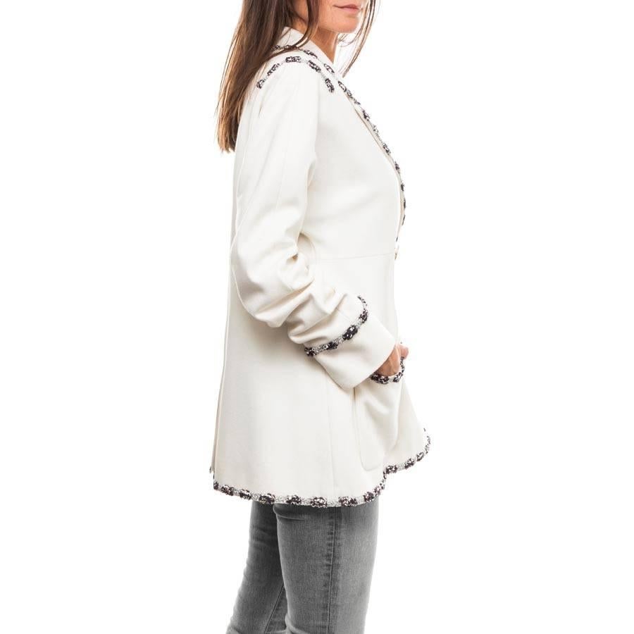 Women's CHANEL Jacket Collection 'Paris Bombay' in White Wool Size 44FR