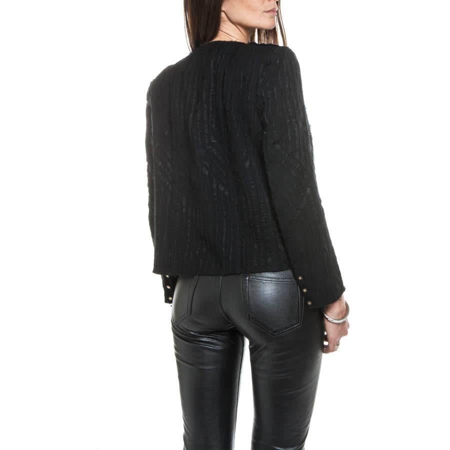 Women's CHANEL Jacket in Black Silk Size 42FR