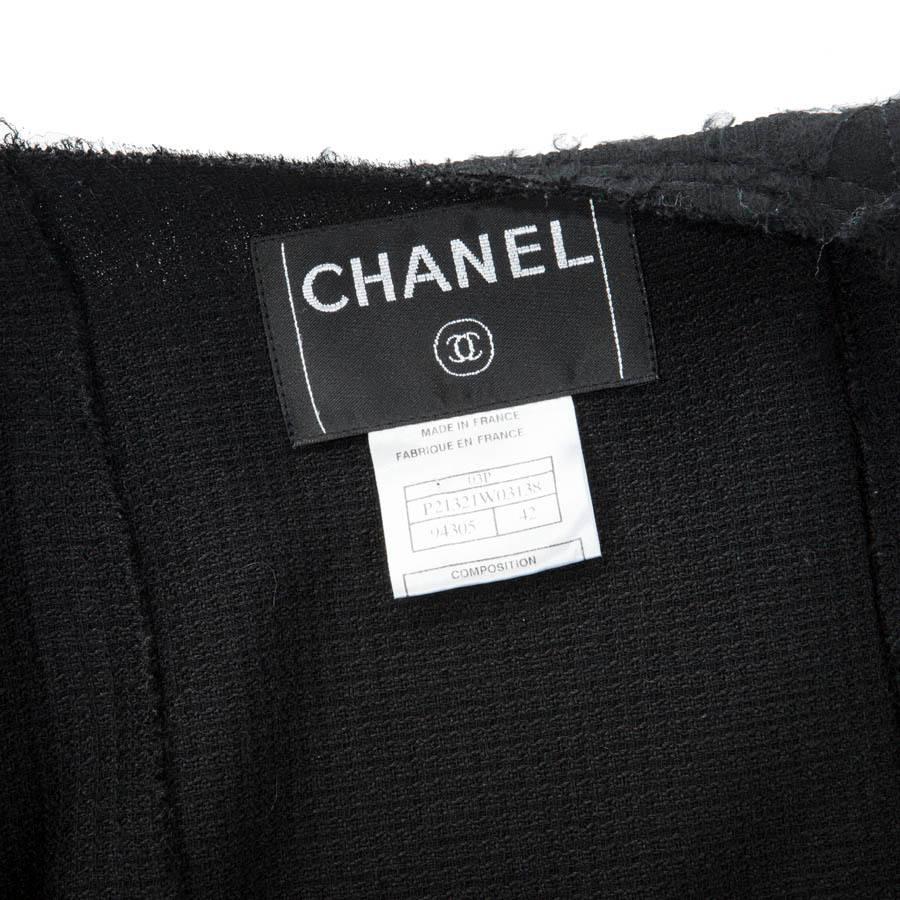 CHANEL Jacket in Black Silk Size 42FR 4