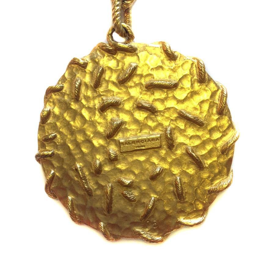 BALENCIAGA Pendant Necklace in Gilded Metal 1