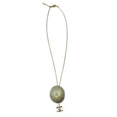 CHANEL Pendant 'Sea Urchin' Necklace in Gilded Metal