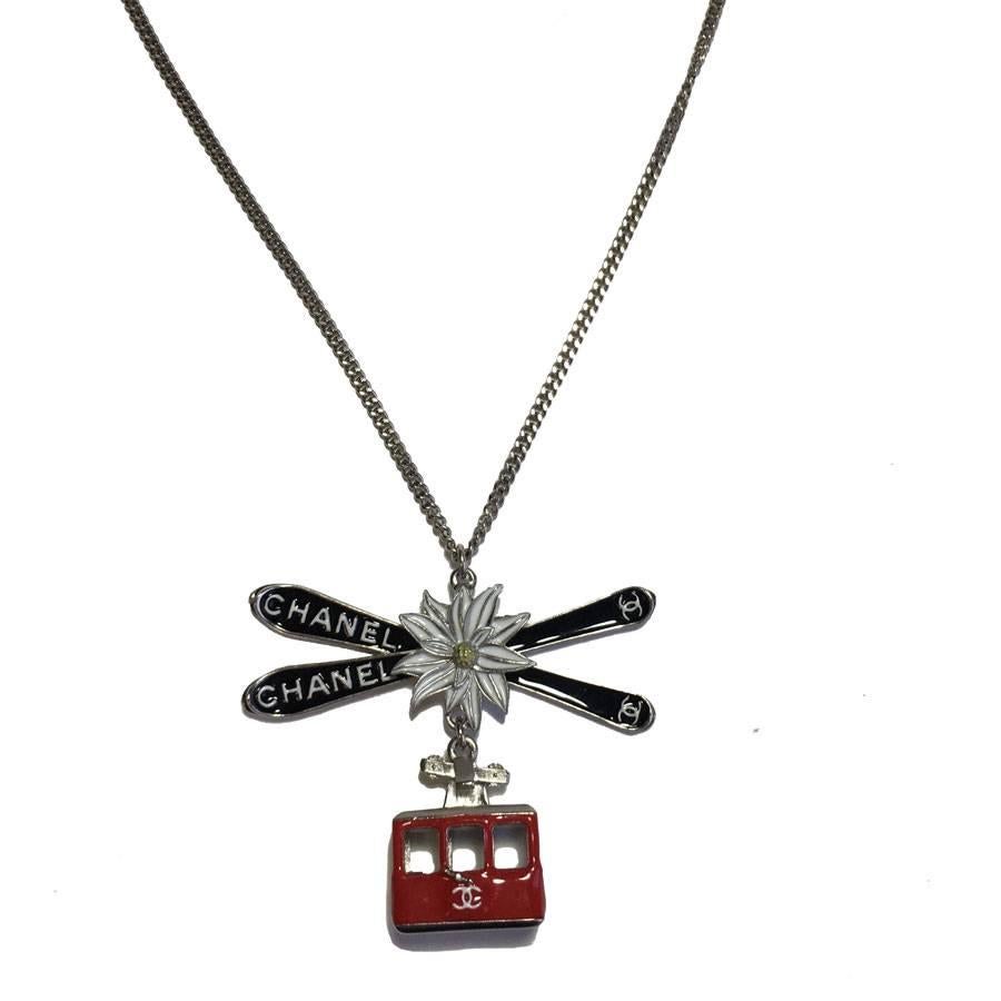 Women's CHANEL 'Paris Salzburg' Pendant Necklace in Silver Plated Metal