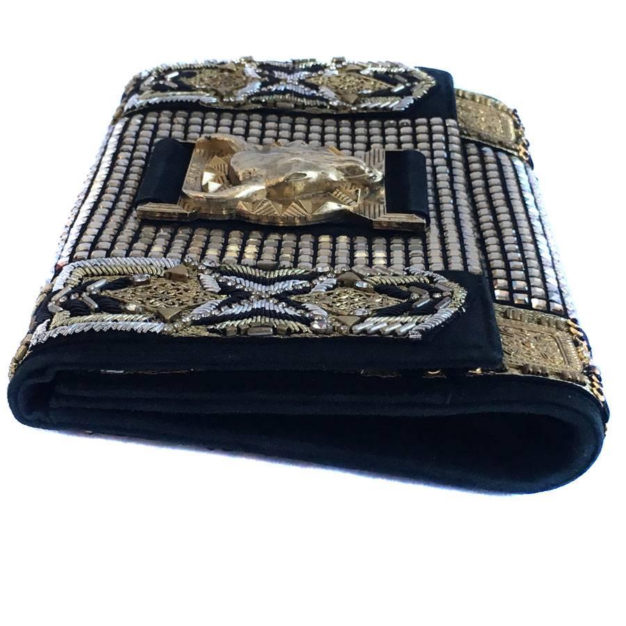 BALMAIN Evening Clutch Embroidered with Gold Thread 1