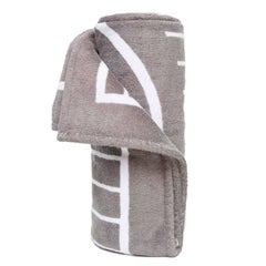 CHANEL Gray and White Beach Towel