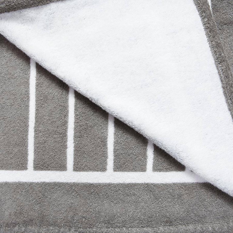 CHANEL Gray and White Beach Towel For Sale at 1stdibs