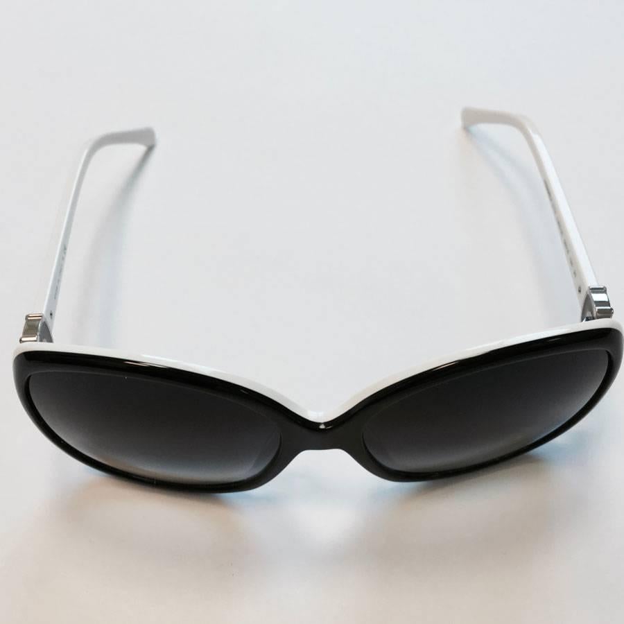 chanel sunglasses black and white frame