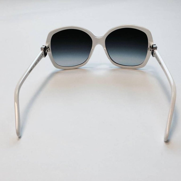 CHANEL Sunglasses in White Frame and Black Glasses at 1stDibs white