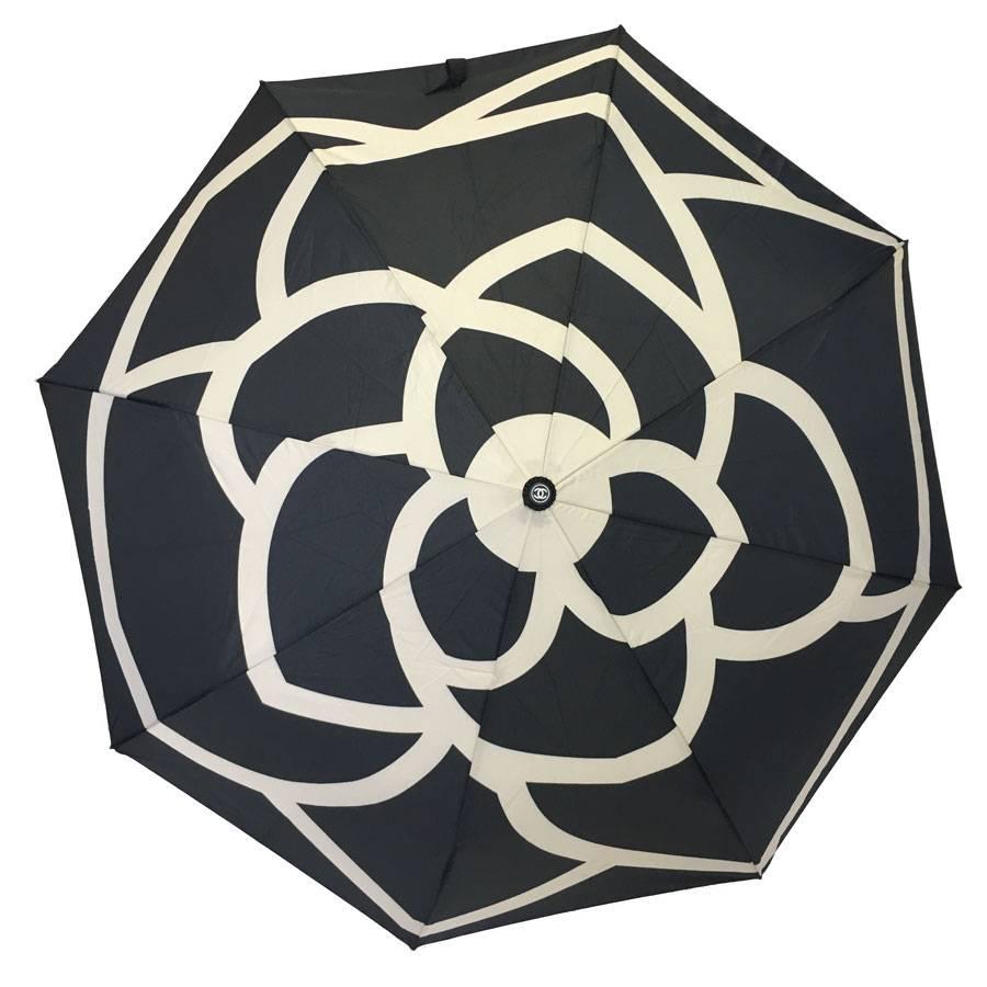 CHANEL Black and White Umbrella