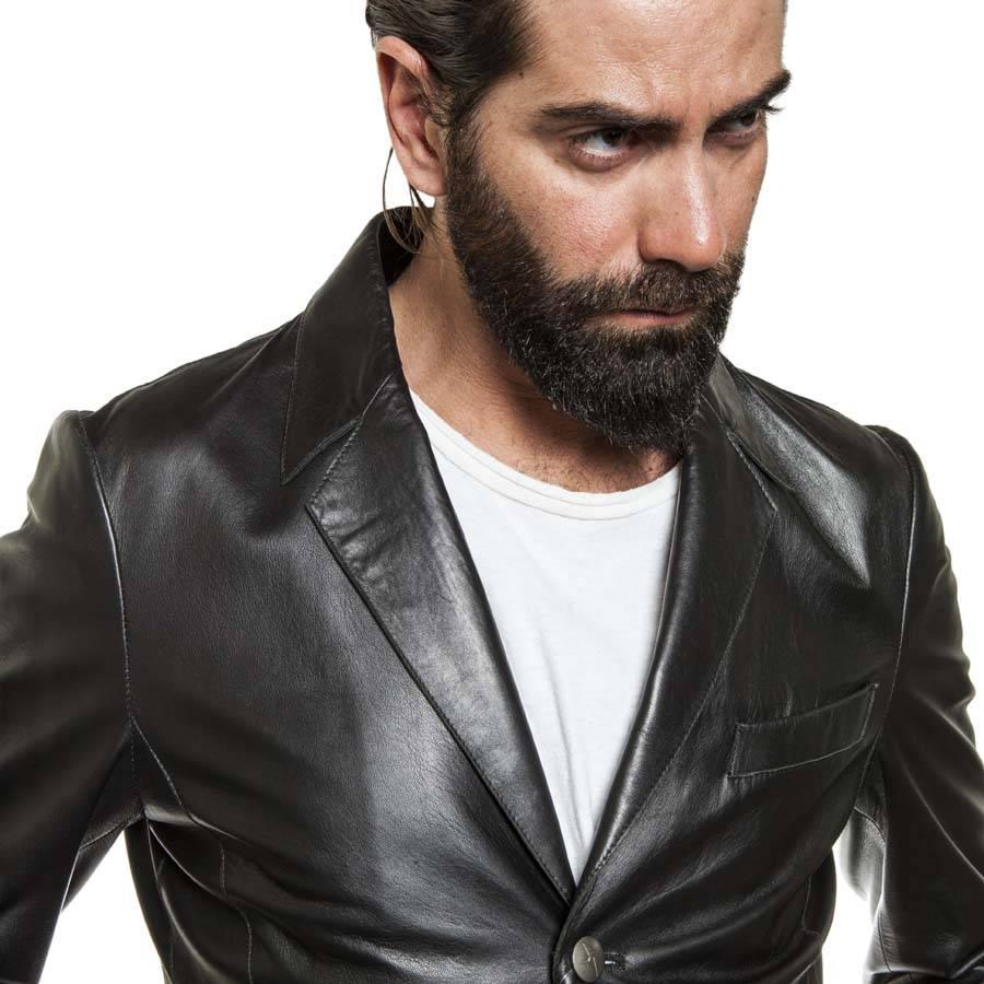 Men's Vintage THIERRY MUGLER Black Smooth Lambskin Leather Jacket