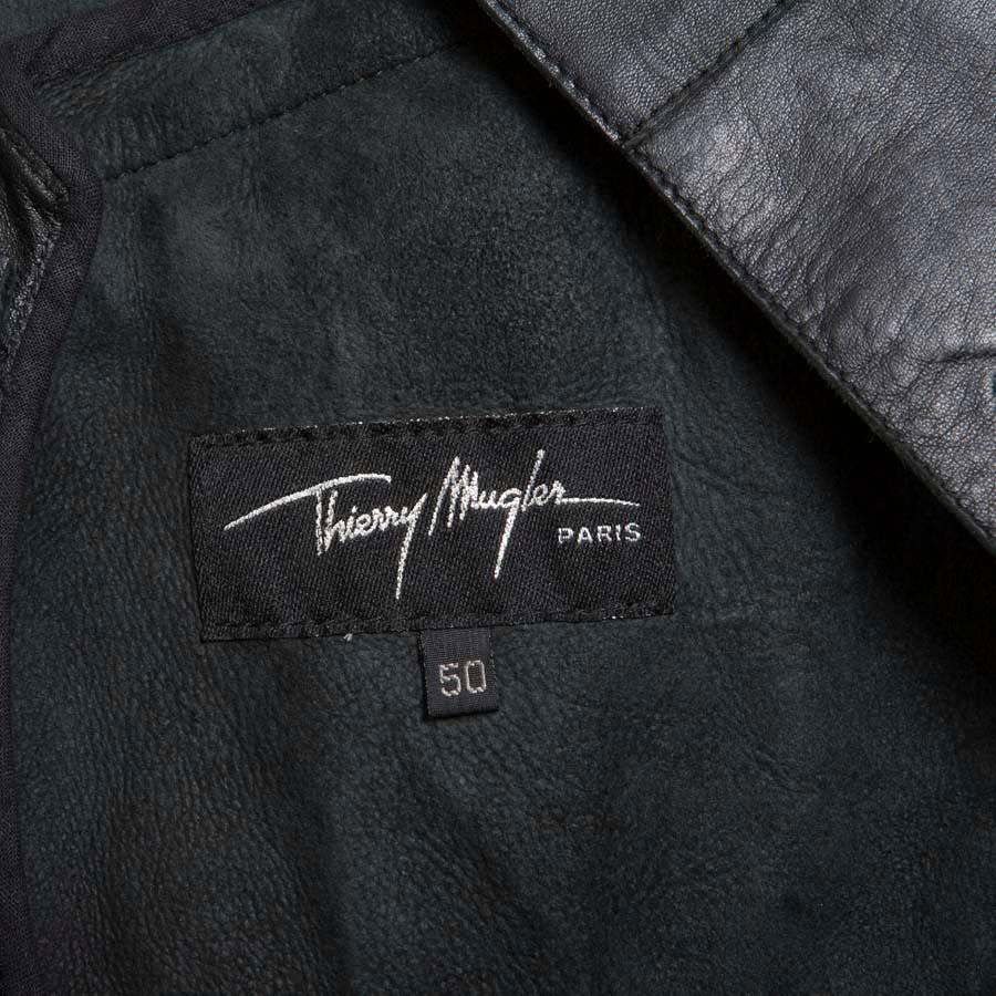 Vintage THIERRY MUGLER Black Smooth Lambskin Leather Jacket 1