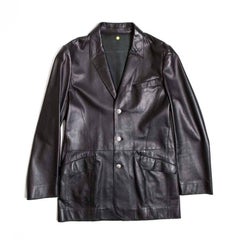 Vintage THIERRY MUGLER Black Smooth Lambskin Leather Jacket 9