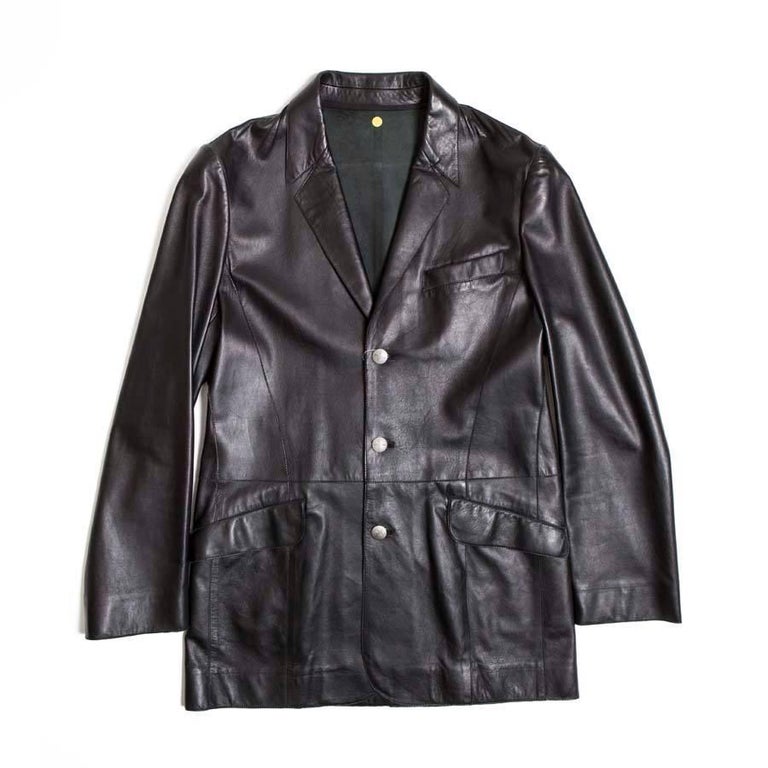 Vintage THIERRY MUGLER Black Smooth Lambskin Leather Jacket at 1stDibs ...