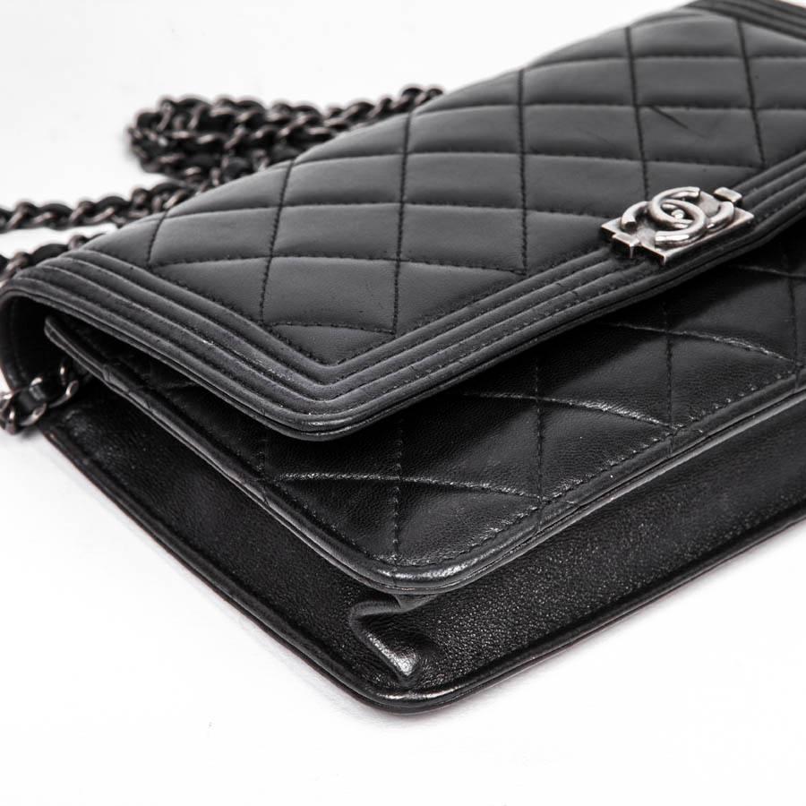 Mini CHANEL Flap Bag in Black Quilted Lamb Leather 1