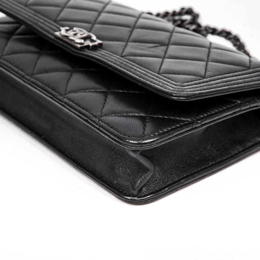 Mini CHANEL Flap Bag in Black Quilted Lamb Leather 2
