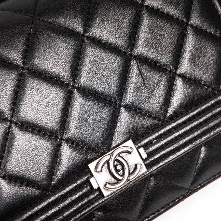 Mini CHANEL Flap Bag in Black Quilted Lamb Leather 3