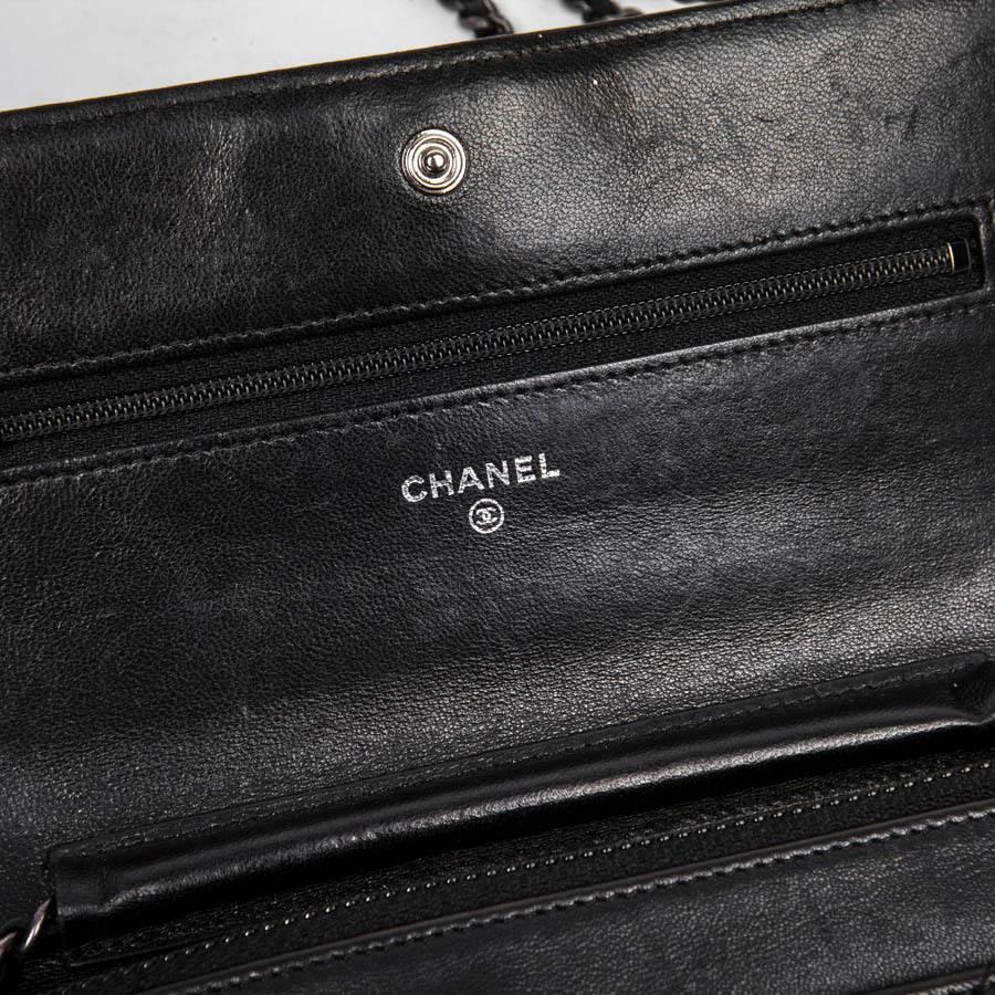 Mini CHANEL Flap Bag in Black Quilted Lamb Leather 5