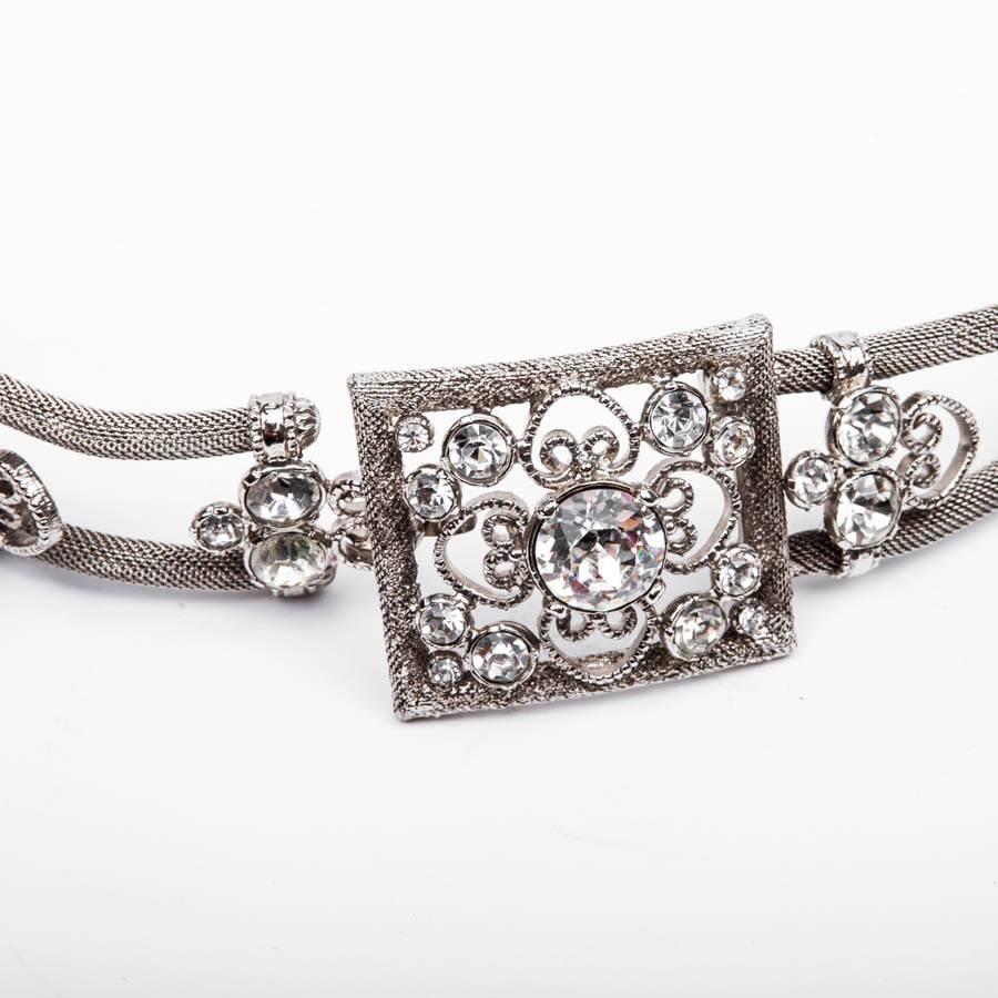 Vintage! Superb Sonia Rykiel belt in matt silver metal and large Swarovski crystals. 

Dimensions:  dimensions of the buckle :  4.5 x 4.5 cm.

Will be delivered in a Valois Vintage Paris Dustbag