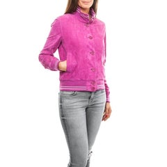 JEAN PAUL GAULTIER Jacket in Fuchsia Velvet Calfskin Size 38 EU