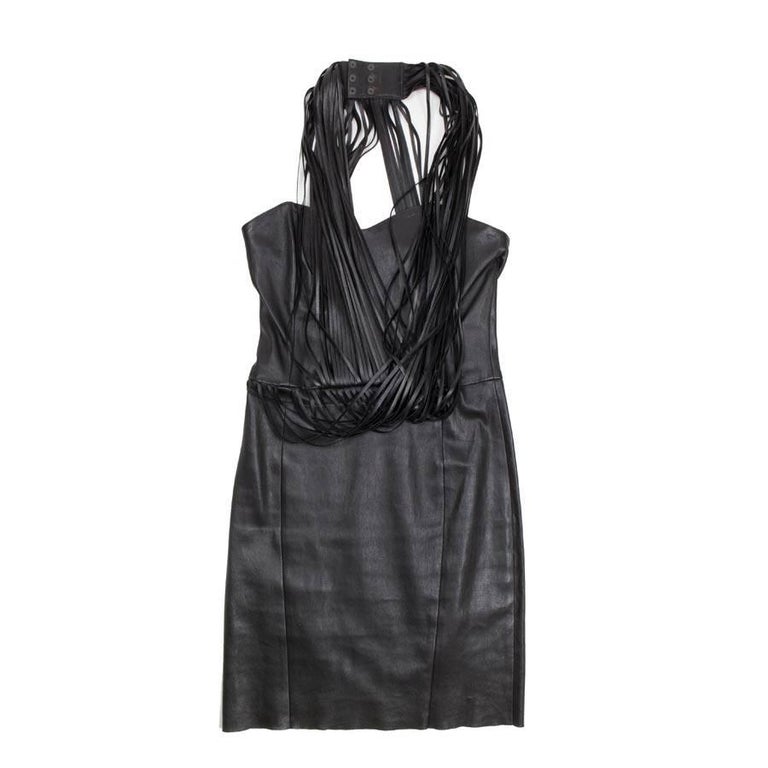 Jean Claude Jitrois Brown Leather Long Sleeve Dress - 6 - circa 1980's ...