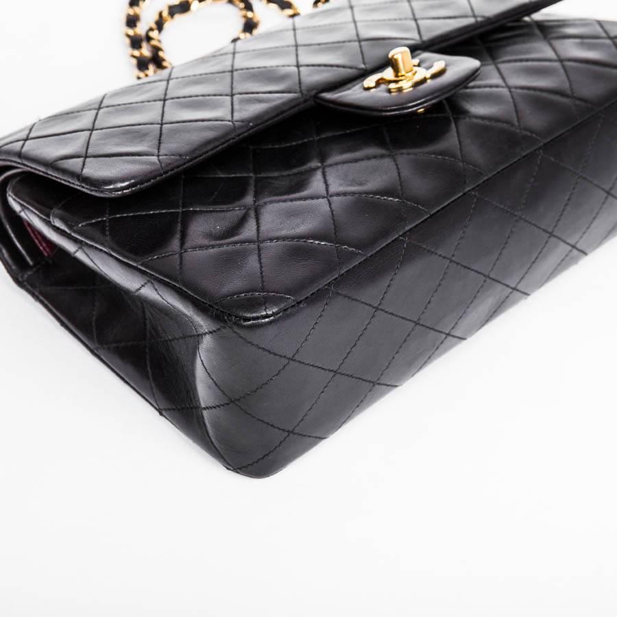 CHANEL 'Timeless' Double Flap Bag in Black Lambskin Leather 2
