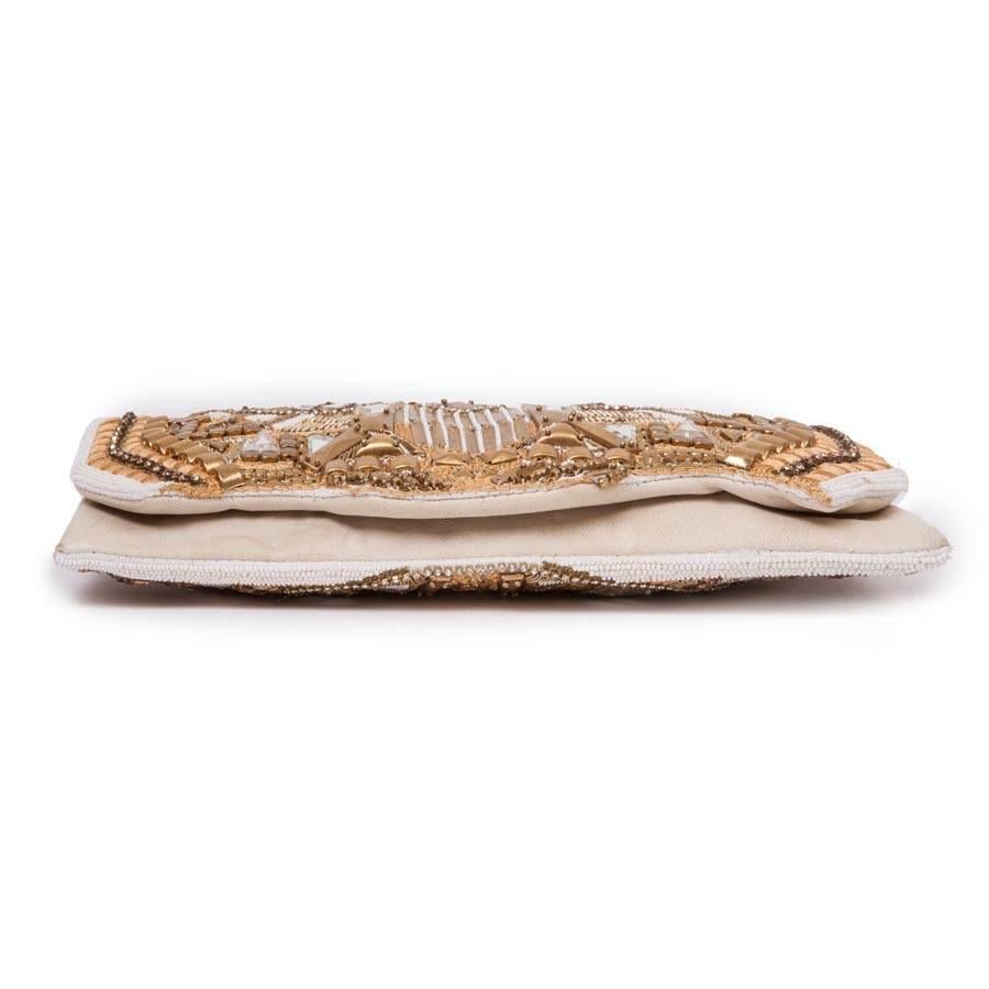 BALMAIN 'Patricia' Leather-Wrapped and Embroidered Clutch In Excellent Condition In Paris, FR