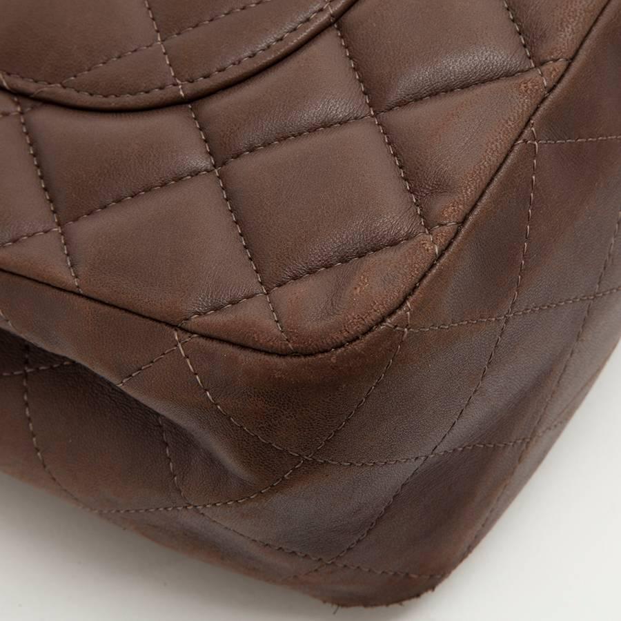 CHANEL 'Jumbo' Flap Bag in Quilted Brown Leather 2