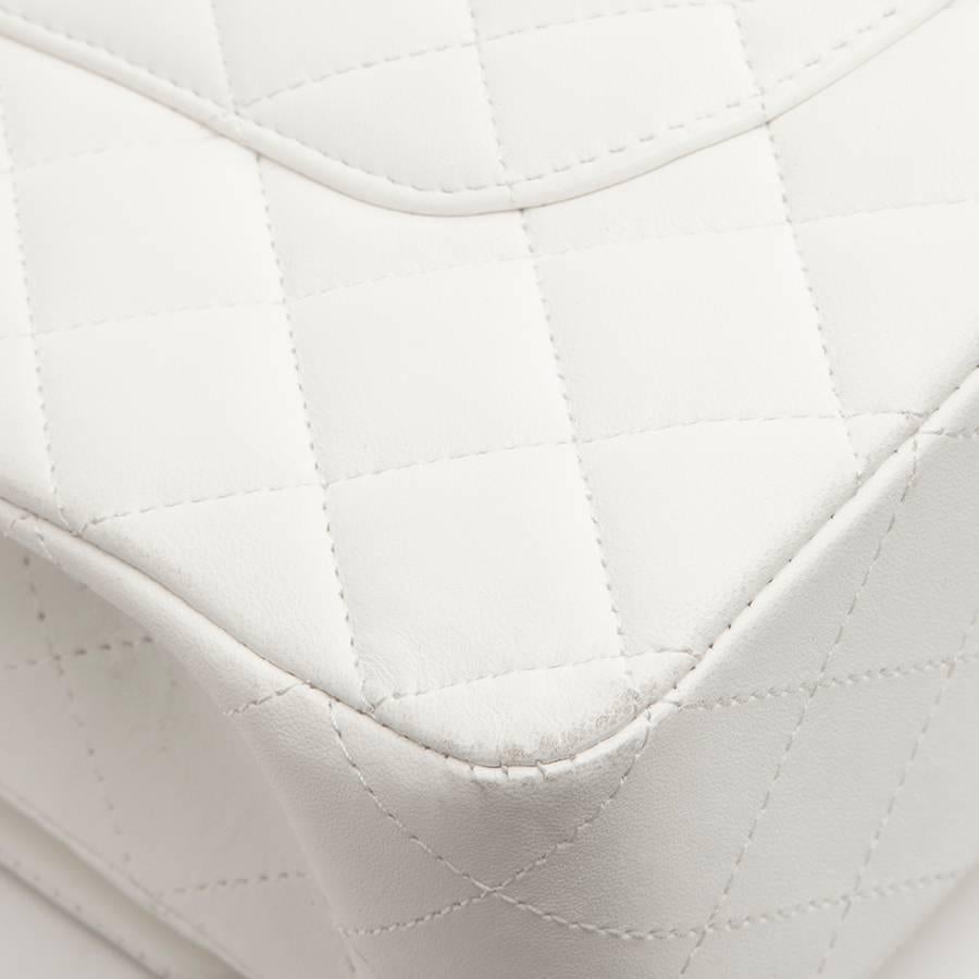 CHANEL 'Timeless' Double Flap Bag in Quilted White Lamb Leather 3