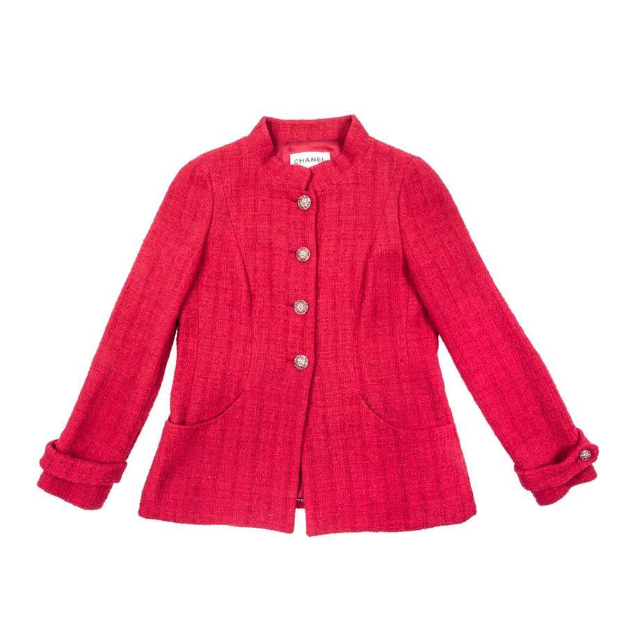 CHANEL 'Paris Bombay' Vest in Red Cotton Size 40 FR