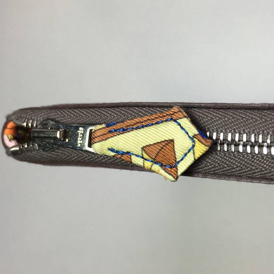 HERMES Long Wallet in Etoupe Color Epsom Calfskin Leather 1