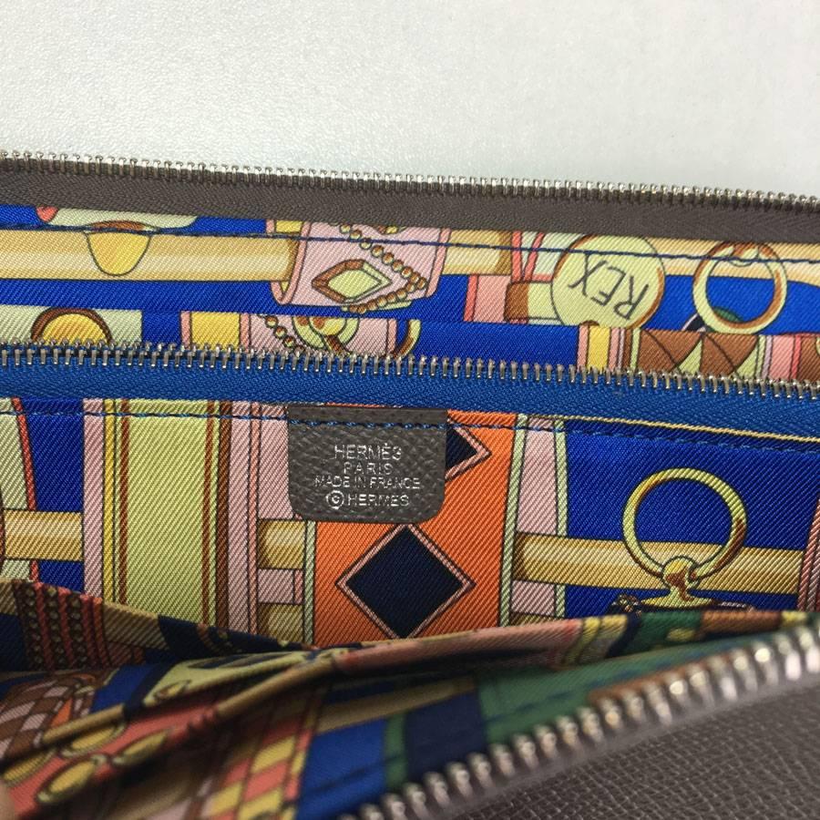 HERMES Long Wallet in Etoupe Color Epsom Calfskin Leather 2