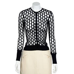 CHRISTIAN DIOR Waistcoat in Black Openwork Viscose Size 36FR