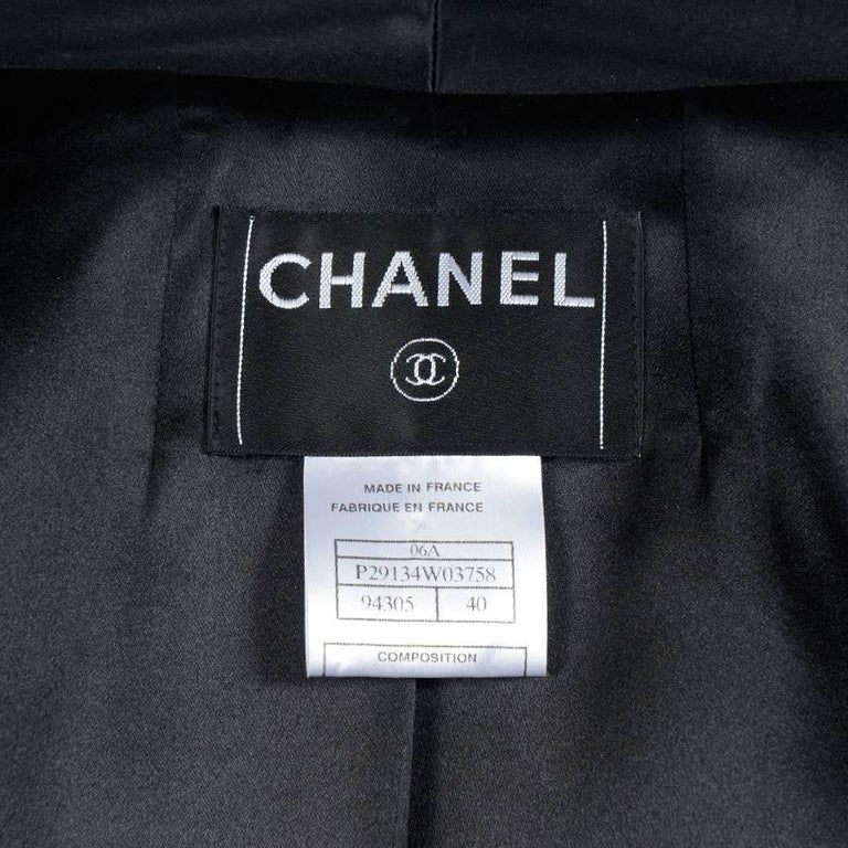 CHANEL Short Black Tuxedo Jacket in Wool Size 40FR at 1stDibs | chanel ...