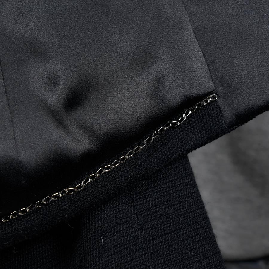 CHANEL Short Black Tuxedo Jacket in Wool Size 40FR 3