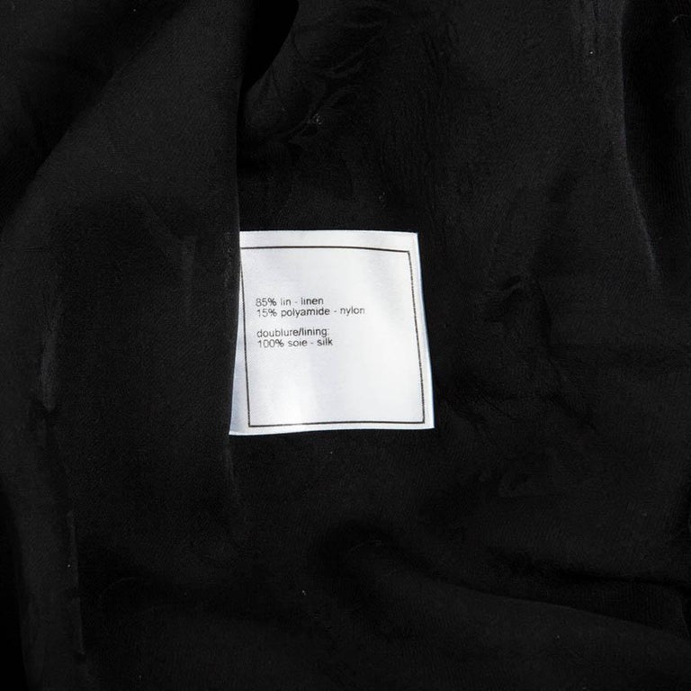 CHANEL Crossed Black and Shiny Linen Blazer Size 40FR For Sale at ...