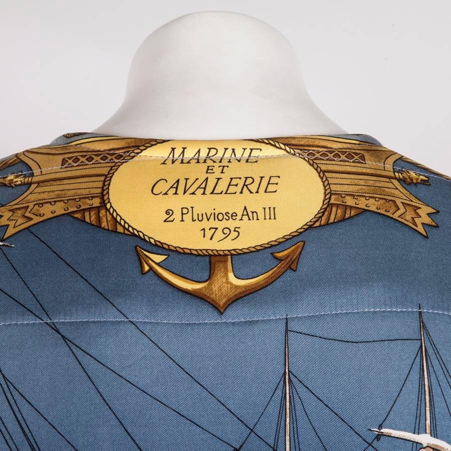 Women's HERMES Long Sleeveless Jacket 'Marine e Cavalerie 2 Pluviose Year III 1795'  