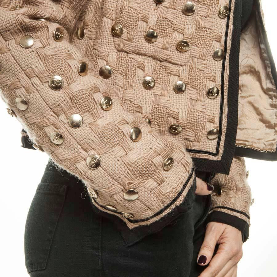 Collector CHANEL Jacket in Beige Wool Fully Studded Size 38FR 3