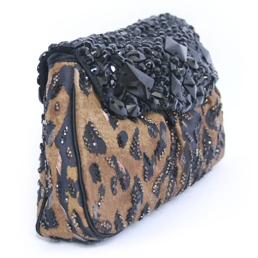 Women's YVES SAINT LAURENT Cocktail Clutch Printed Leopard and Sequins