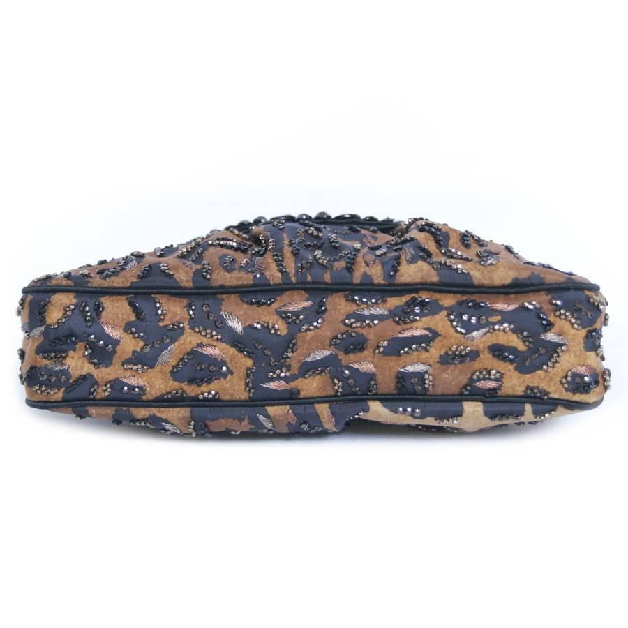 YVES SAINT LAURENT Cocktail Clutch Printed Leopard and Sequins 1