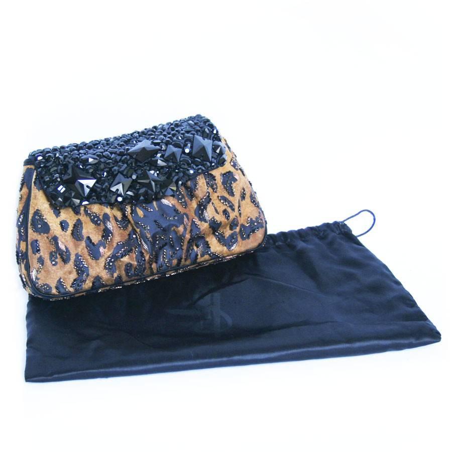 YVES SAINT LAURENT Cocktail Clutch Printed Leopard and Sequins 5