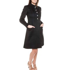 CHANEL 'Paris-Moscou' Coat in Black Cashmere Size 34FR