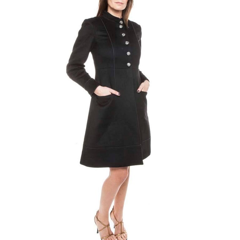 CHANEL 'Paris-Moscou' Coat in Black Cashmere Size 34FR at 1stDibs