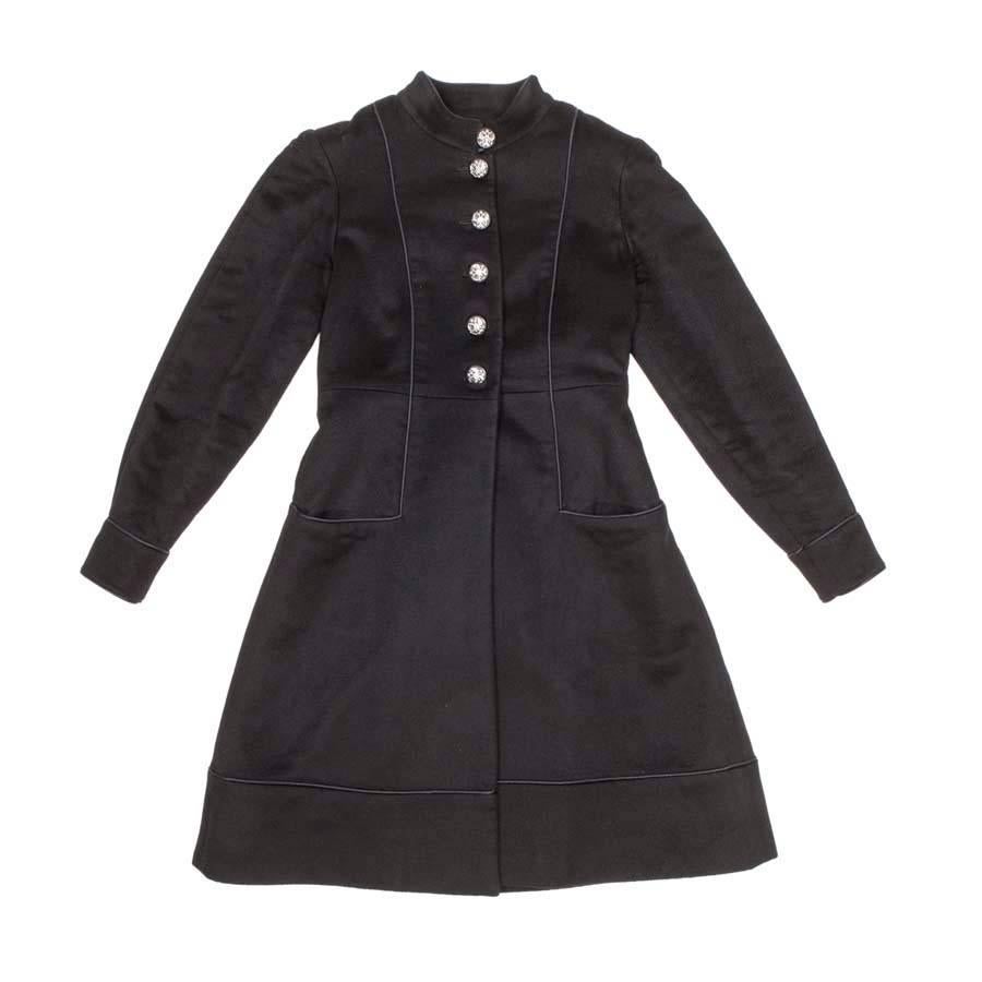 CHANEL 'Paris-Moscou' Coat in Black Cashmere Size 34FR