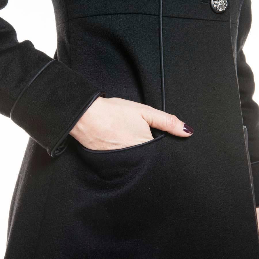 CHANEL 'Paris-Moscou' Coat in Black Cashmere Size 34FR 1