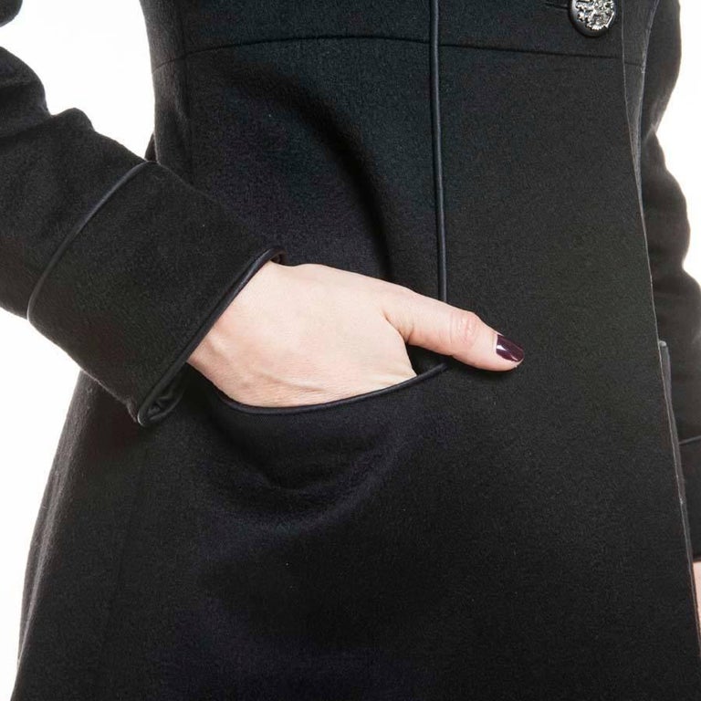 CHANEL 'Paris-Moscou' Coat in Black Cashmere Size 34FR at 1stDibs