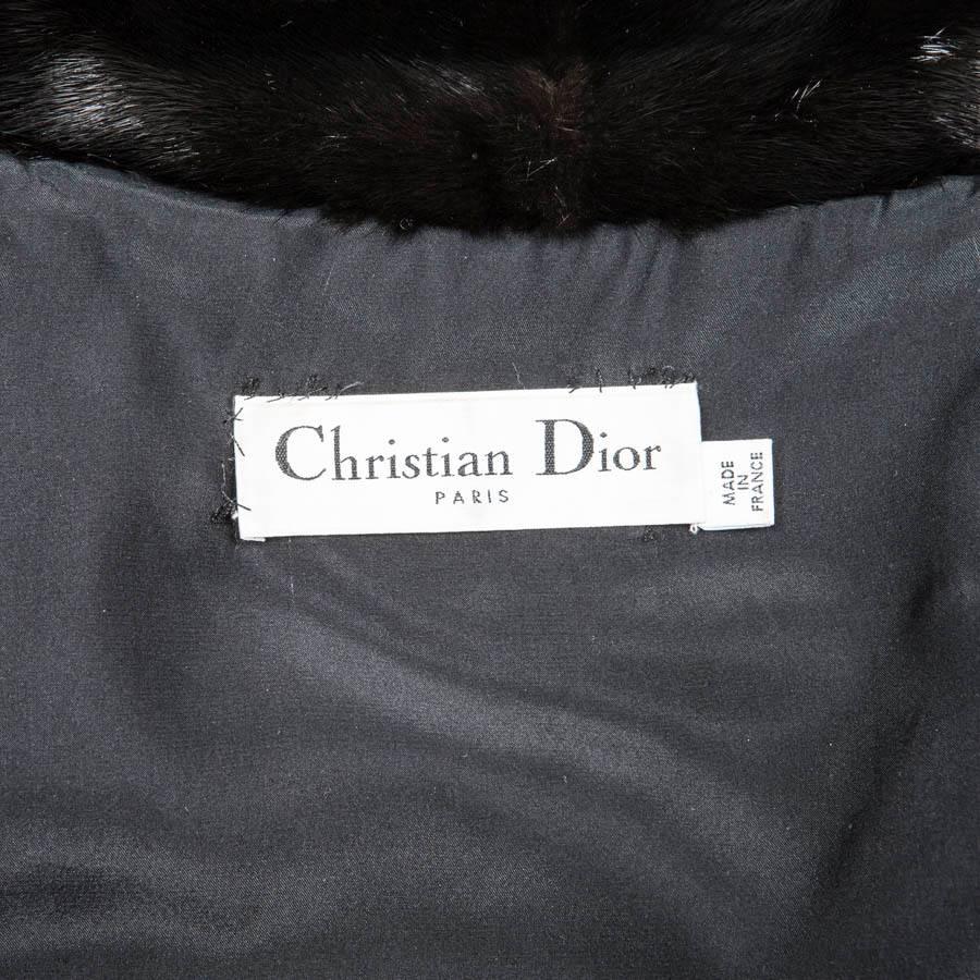 CHRISTIAN DIOR Coat in Black Long Shaved Mink Size 36FR 2