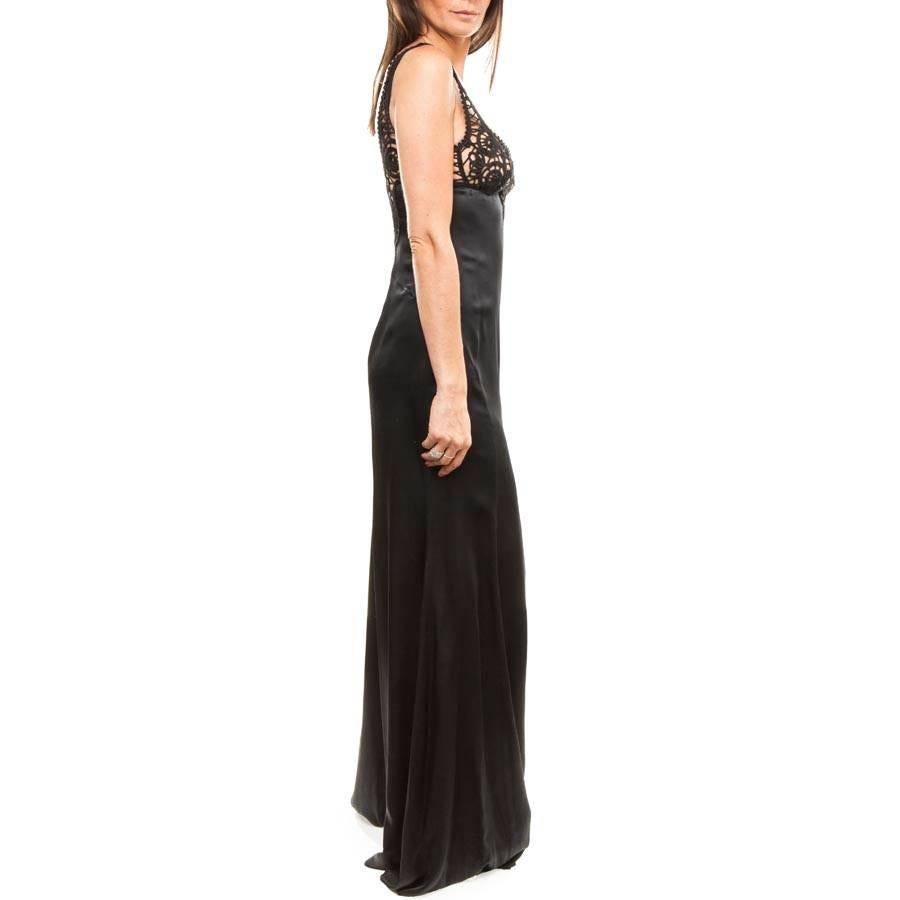 VERSACE Long Evening Dress in Black Silk Size 40IT 1