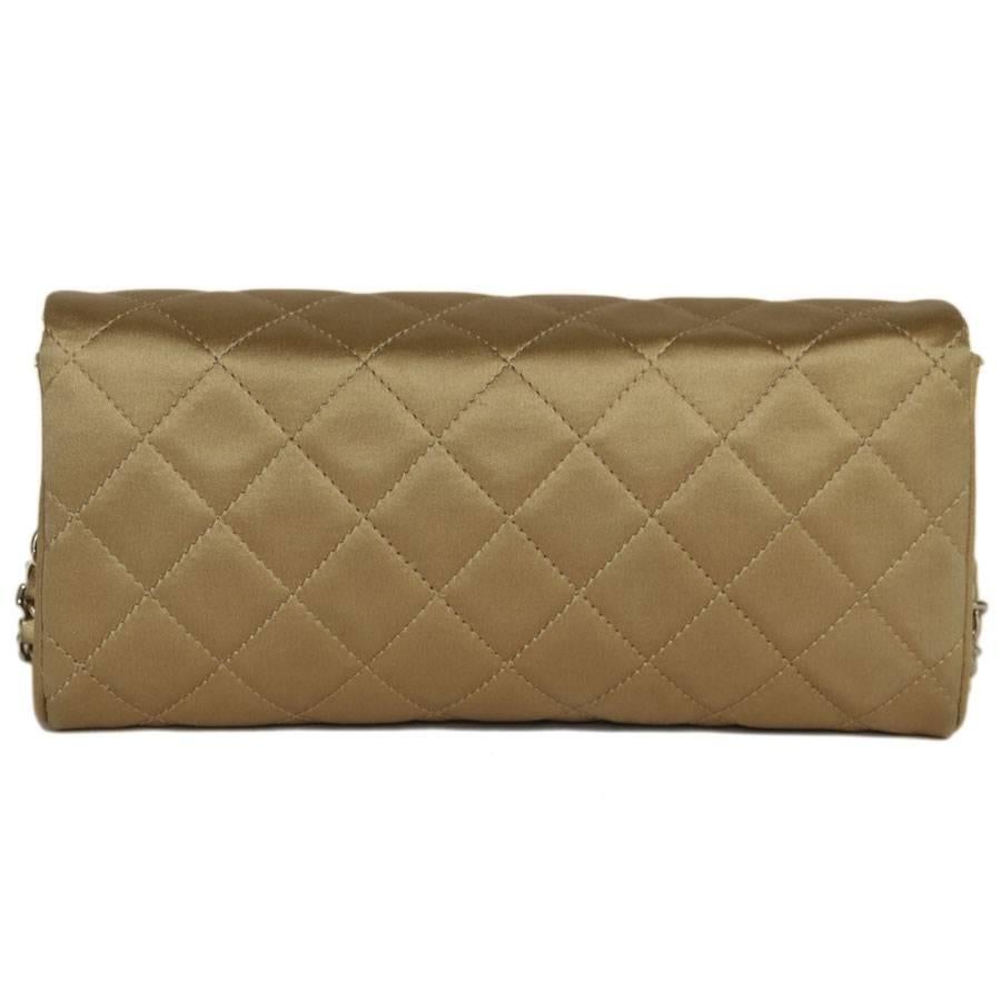 Brown CHANEL Couture Evening Flap Bag in Coppered Silk Satin