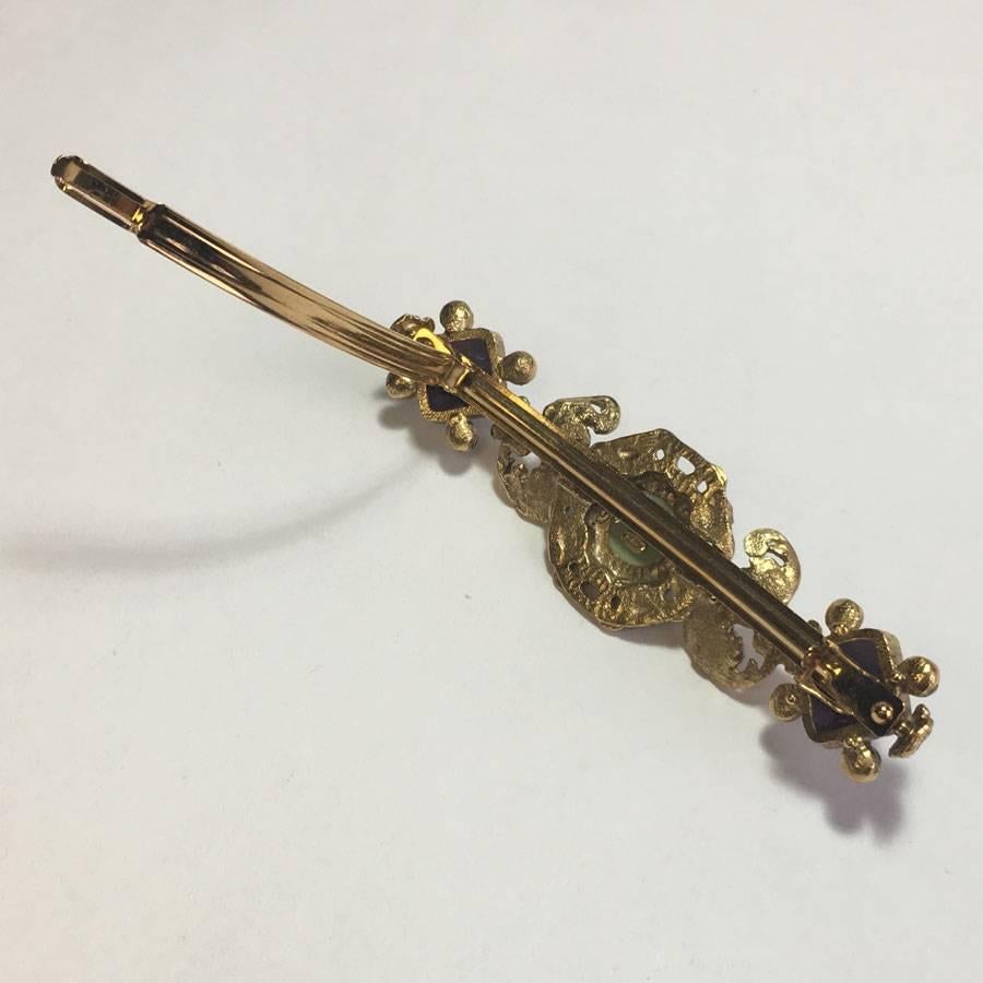 Women's CHANEL Hair Clip in Gilded Metal and Molten Glass