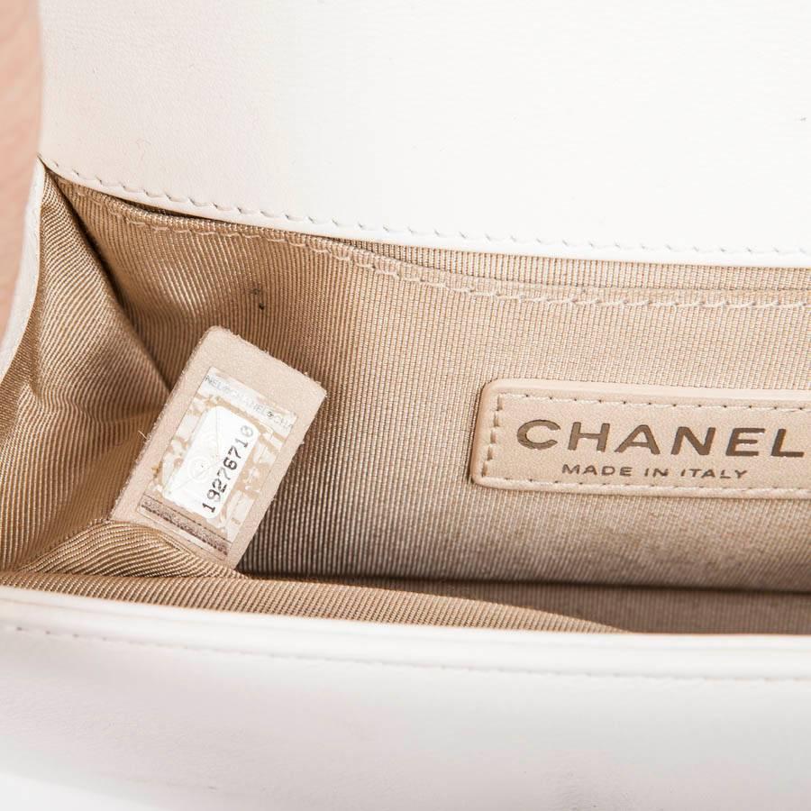 CHANEL 'Boy' Flap Bag in Quilted White Leather 3