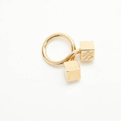 LOUIS VUITTON Ring with Two Dice in Gilded Metal